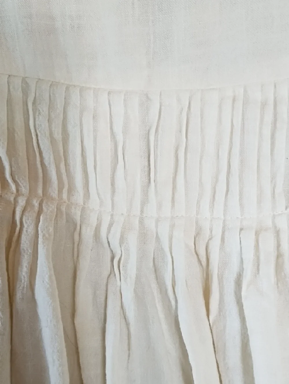 Embroidered Ruffle Cotton Blouse - Cream with Mauve Detail - Picture 7 of 7